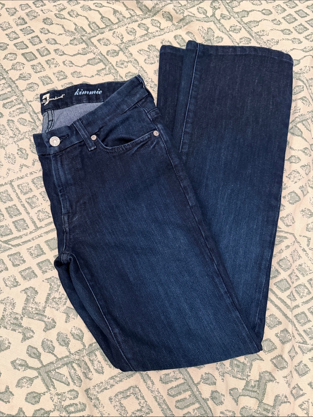 7 For All Mankind Dark Blue Straight/boot-Leg Women’s Jeans